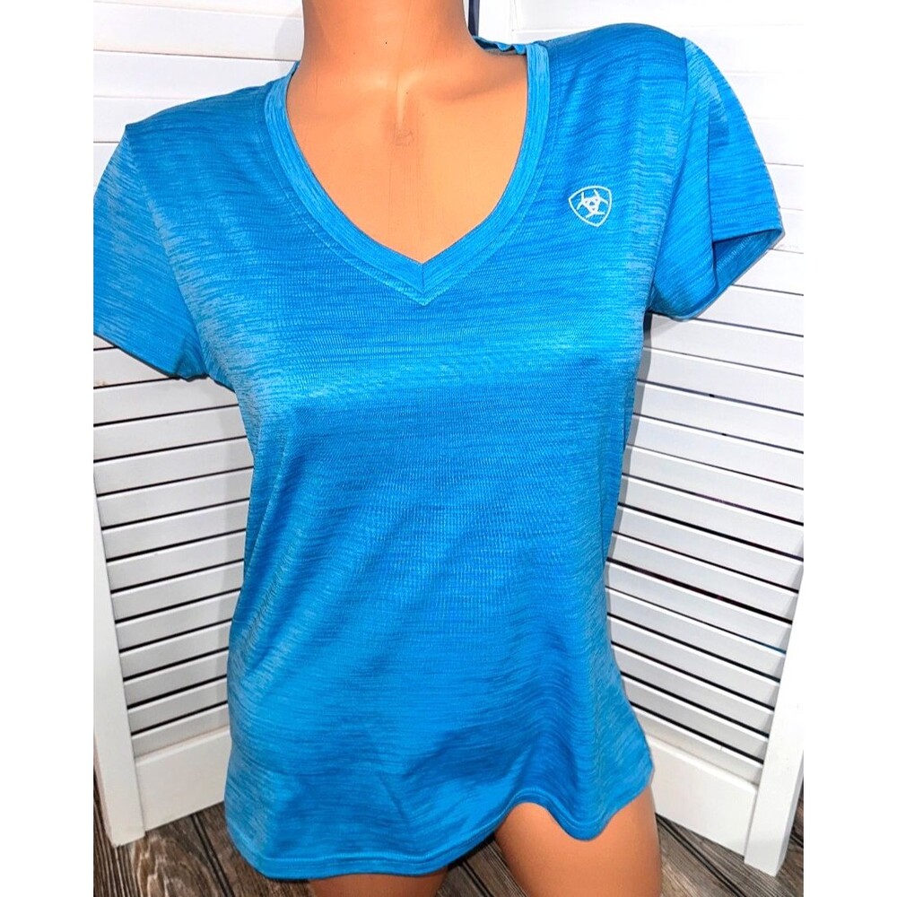 Ariat Shirt Blue Womens Medium Ariat tek Heat Series Short Sleeve Activewear
